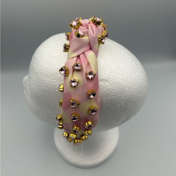 Lele Sadoughi X Stoney Clover Lane Watermelon Heart Crystal Knotted Headband - Picture 13 of 16